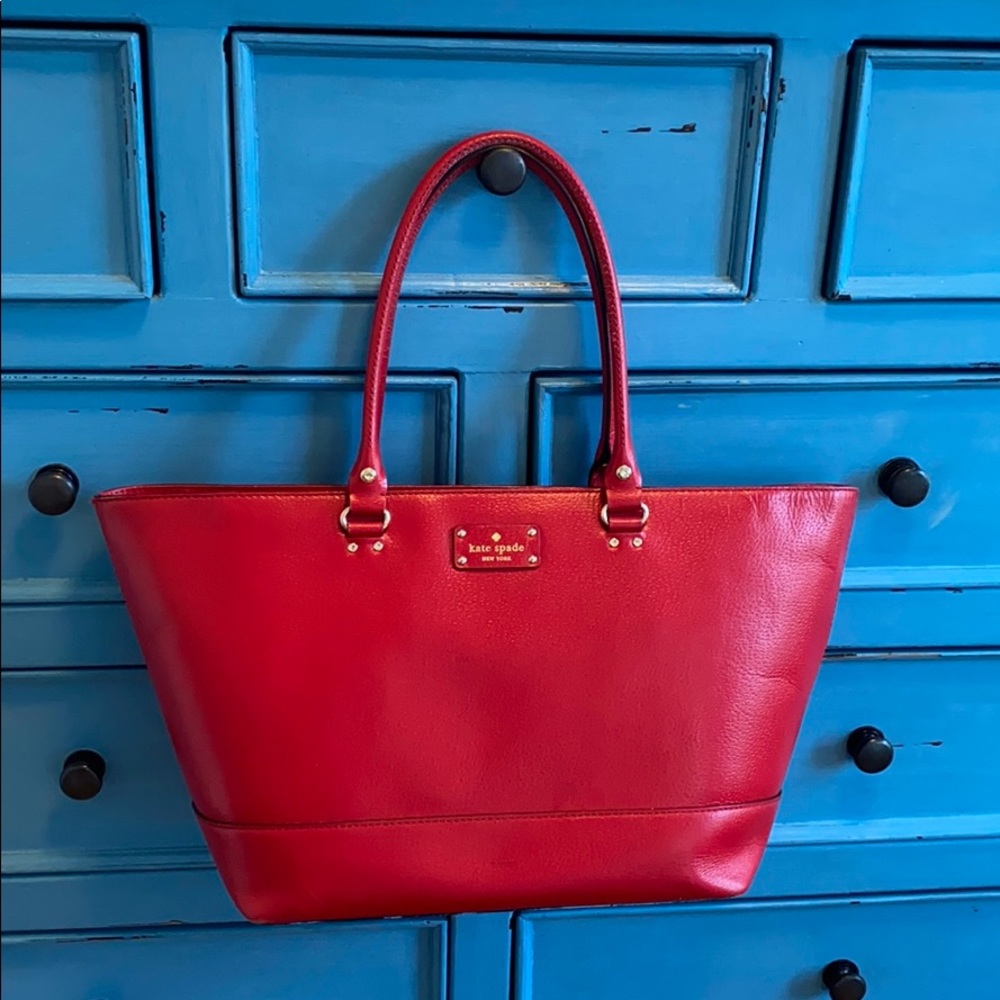 Red Kate Spade Leather Shoulder Bag